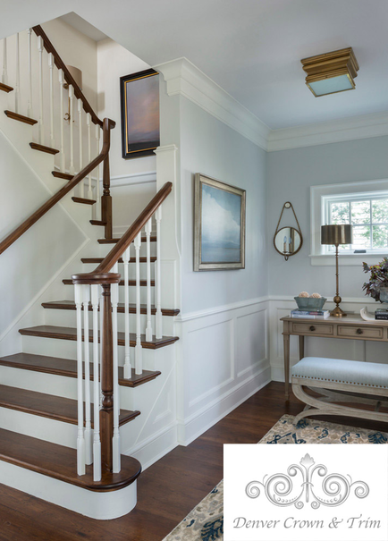 Denver Crown Molding, Window Trim, Wainscot, Chair Rail, Wall Frames Stair Wall Frames.jpg