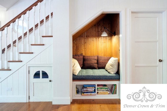 Denver Crown Molding, Window Trim, Wainscot, Chair Rail, Wall Frames Crown Denver Crown Molding, Window Trim, Wainscot, Chair Rail, Wall Frames Crown Under Stair Book Nook