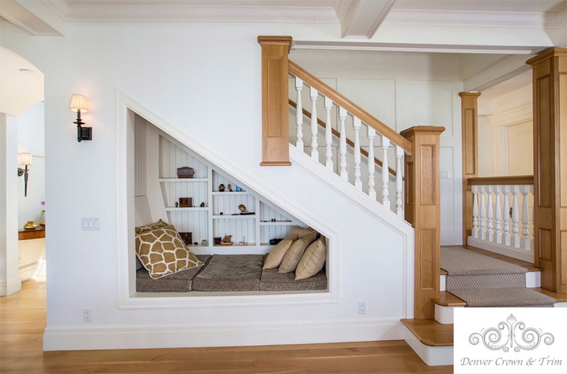 Denver Crown Molding, Window Trim, Wainscot, Chair Rail, Wall Frames Crown Denver Crown Molding, Window Trim, Wainscot, Chair Rail, Wall Frames Crown Under Stair Book Nook 2