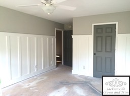 Jacksonville Crown Molding, Window Trim, Wainscot, Chair Rail, Wall Frames. Tall Batten Board Wainscot